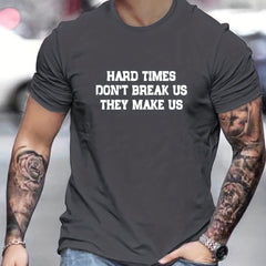 Unbreakable Men's Letter Print T shirt Breathable & Stretchy Summer Tee