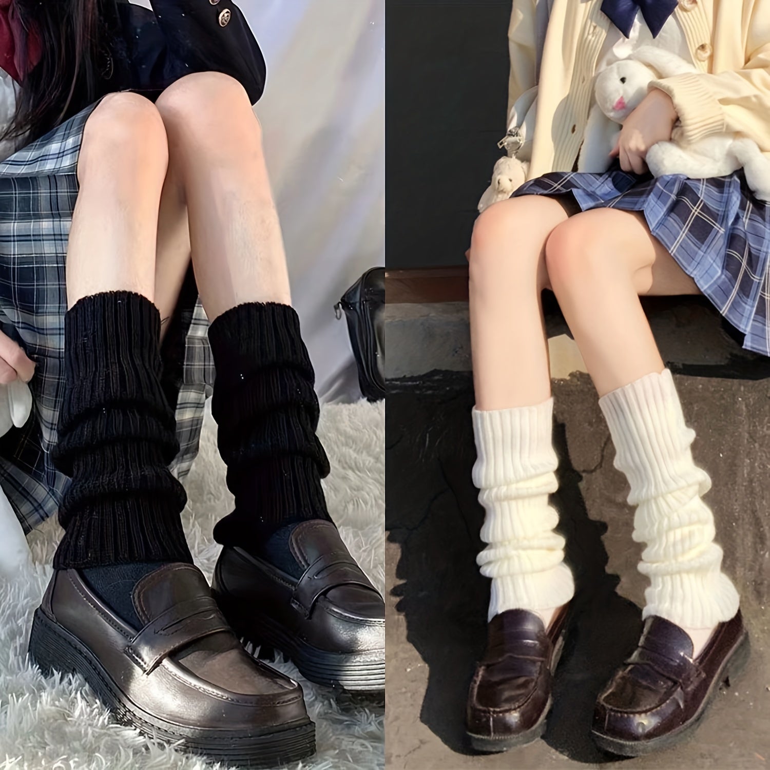 Rib Knit Leg Warmers for Women
