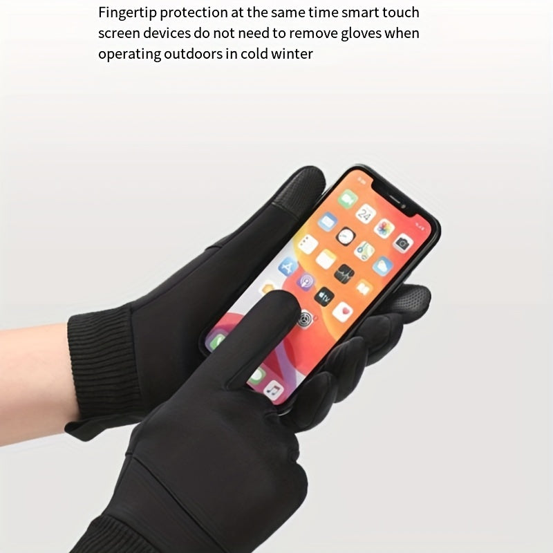 Winter Cycling Gloves Touch Screen Velvet Warm Gloves For Men Women