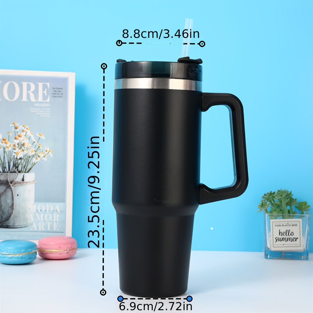 980ml Stainless Steel Water Cup Insulated Straw Bottle