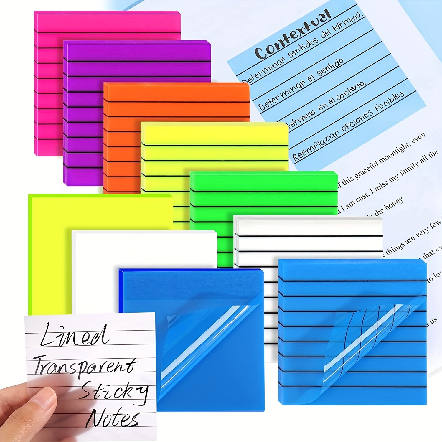 30 Page Transparent Sticky Notes - Waterproof & Writable