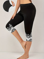 Tie Dye Print Cropped Leggings Skinny Casual Leggings