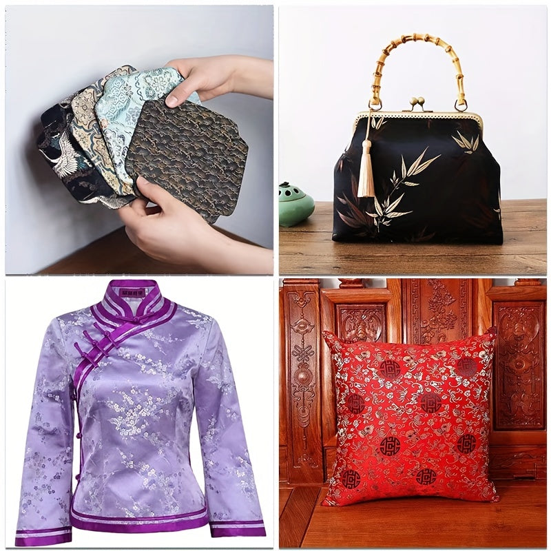 1pc Antique Silk Brocade DIY Fabric Clothing Skirt Home Curtain Decoration