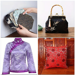1pc Antique Silk Brocade DIY Fabric Clothing Skirt Home Curtain Decoration