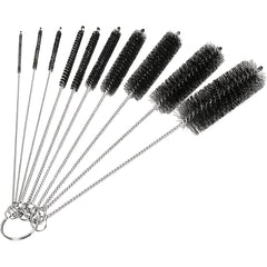 10pcs Bottle Cleaning Brushes Nylon Tube Brush Set with Hook