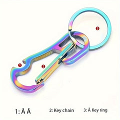 Stainless Steel Key Chain With Bottle Opener Multifunctional Keychain