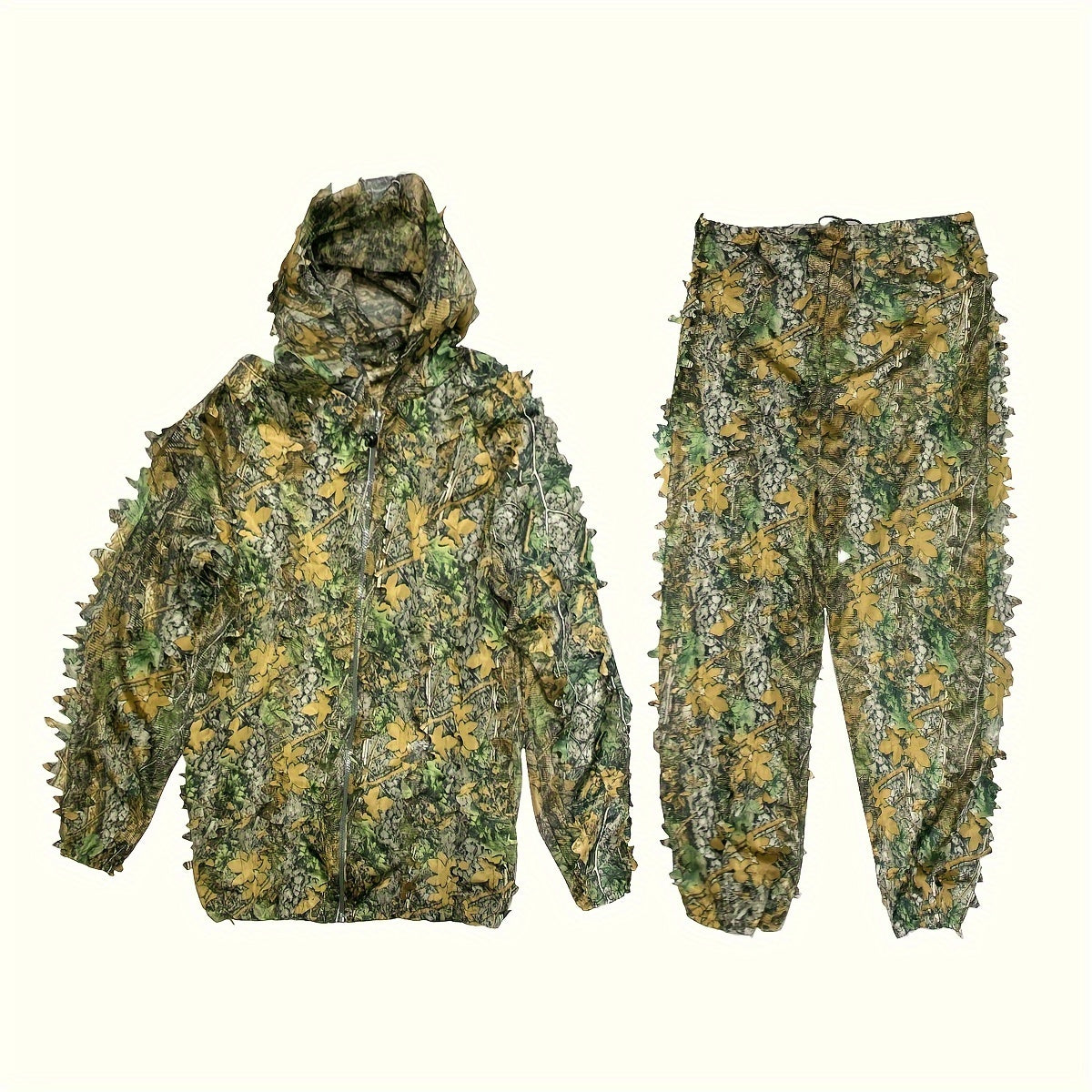 Lightweight Camo 3D Leafy Suit w/ Hood - Stay Hidden & Comfortable Outdoors