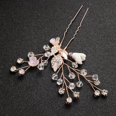 Bridal Hairpin Floral Crystal Rhinestone Hair Comb