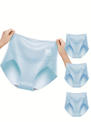 3pcs Letter Print Briefs Stretchy Intimates Panties Women's Lingerie