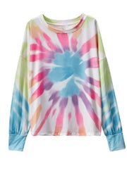 Tie Dye Long Sleeve T-Shirt Crew Neck Sweatshirt Women's Clothing