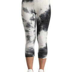 Stylish Tie Dyed Yoga Leggings High Waist Capris