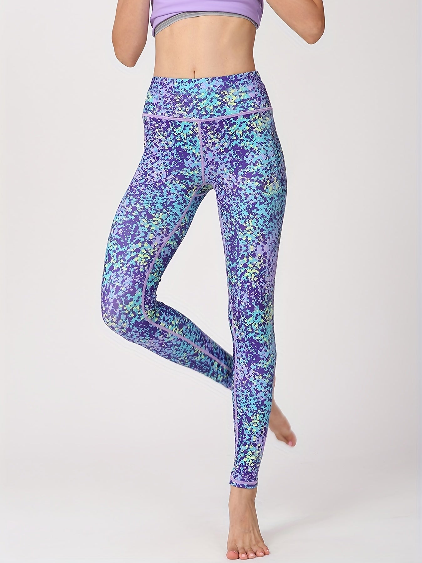 Printed Yoga Crop Pants for Women, Hip Lifting Fitness Leggings