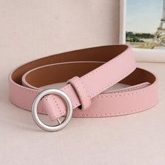 Girls Casual Vintage Faux Leather Buckle Belt Dress Jeans Pants