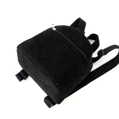 Kids Mini Corduroy Solid Backpack Schoolbag