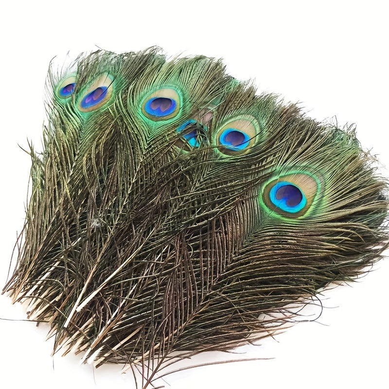 15pcs Artificial Peacock Feather 10-12 Inches DIY Handicra