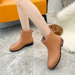 Women's Waterproof Anti-Slip Rain Boots Lightweight Rubber Work Boots