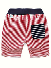 Boys Striped Comfortable Shorts for Summer Outdoor