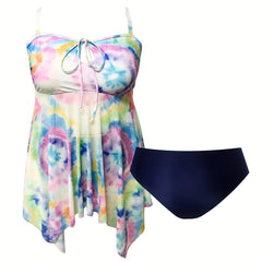 Tie Dye Tank Top & Panty Swimsuit Set