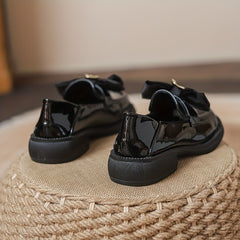 Women's Bowknot Chunky Heel Loafers