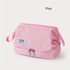 Double Layer Travel Toiletry Bag Portable Makeup Pouch Organizer