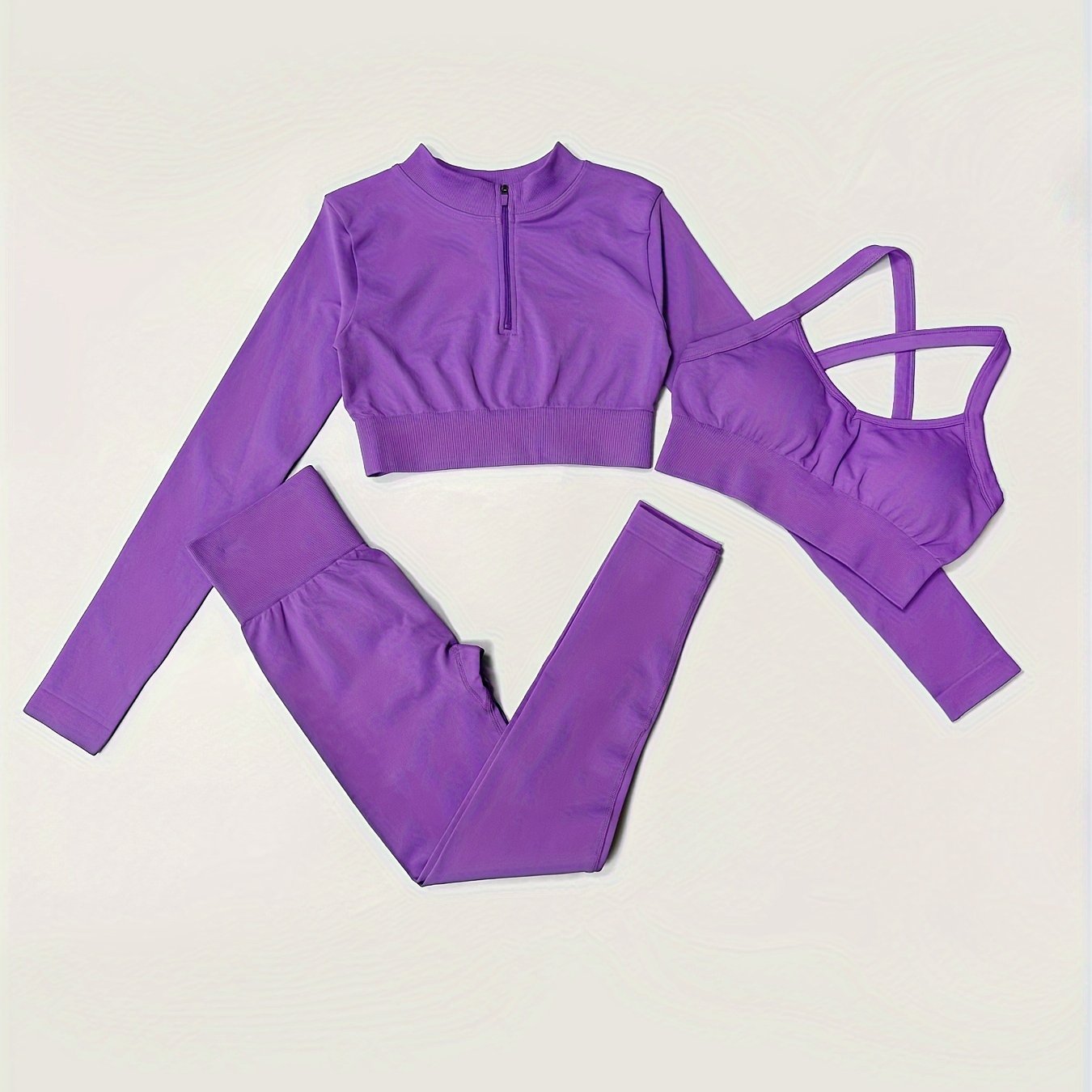 Yoga Set Long Sleeve Crop Top & Leggings Women's Activewear
