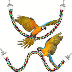 Colorful Parrot Cotton Rope Chewing Toy Bird Equipment
