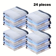 24 Men's Handkerchiefs Plaid Soft Variety of Colors