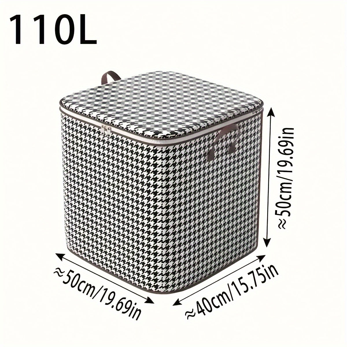 2pcs Houndstooth Storage Bag Large Capacity for Clothes Books Toys