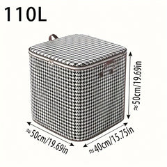 2pcs Houndstooth Storage Bag Large Capacity for Clothes Books Toys