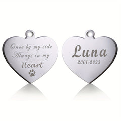 Personalized Heart Shaped Silver Pet Tag