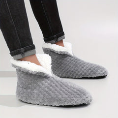 Men's Plush Cozy House Slippers Anti-slip Winter Indoor Shoes