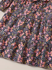 Girl's Butterfly Allover Graphic Long Sleeve Dress For Party