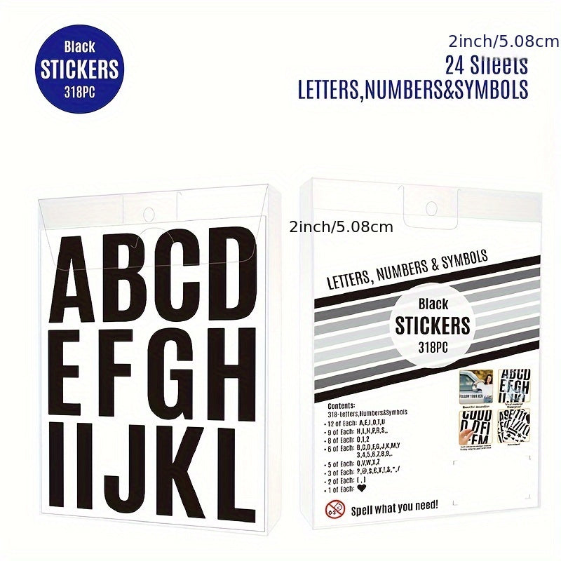 24 Sheets Waterproof Letter Stickers for Mailboxes Cars Numbers Symbols