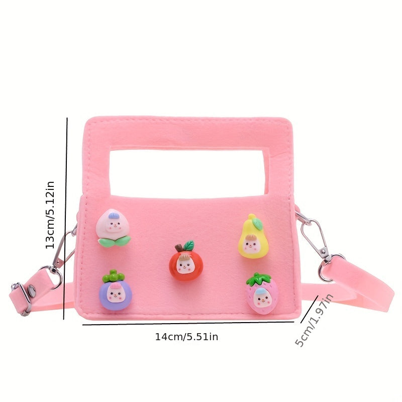 Kids Toddlers Messenger Bag 3D Cartoon Fruit Portable Candy Coin Purse
