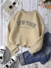 Women's Letter Print Crew Neck Sweatshirt