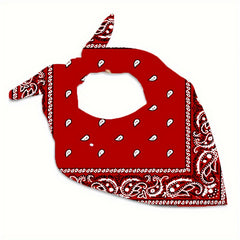 Red Floral Print Polyester Scarf Mature Style Decoration Square Scarf