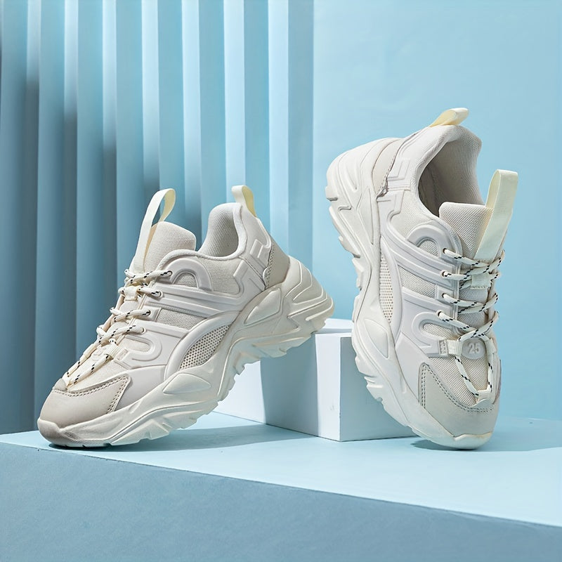 Women's Mesh Sneakers Low Top Lace Up Platform Shoes