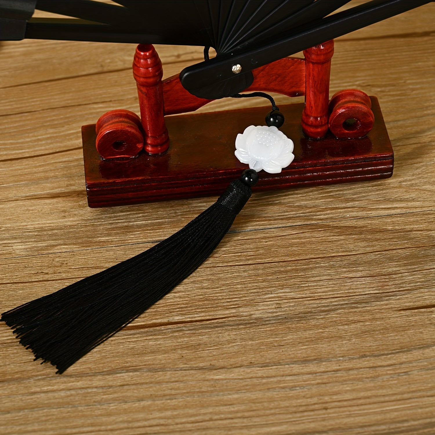 Ancient Style 32 Cm Folding Fan with Tassel Pendant for Men