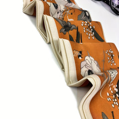 Vintage Flower Print Skinny Scarf Casual Necktie Scarf Hair Ribbon