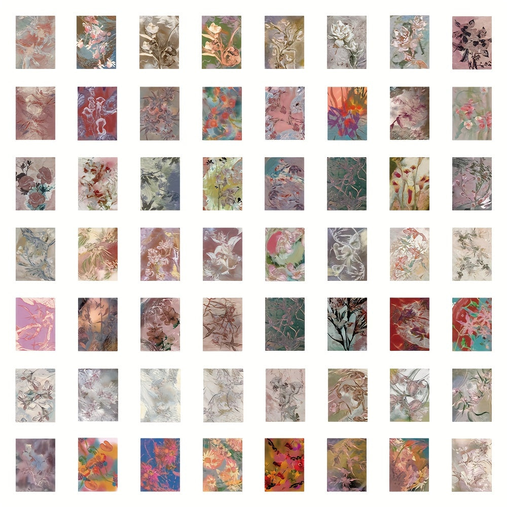 60pcs Hazy Retro Flower Graffiti Stickers For Guitar Skateboard