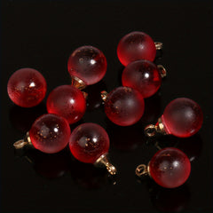 10pcs Golden Dot Frosted Round Bead Glass Charms DIY Jewelry Accessories