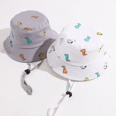 Baby Dinosaur Print Bucket Hat Wide Brim Sun Cap