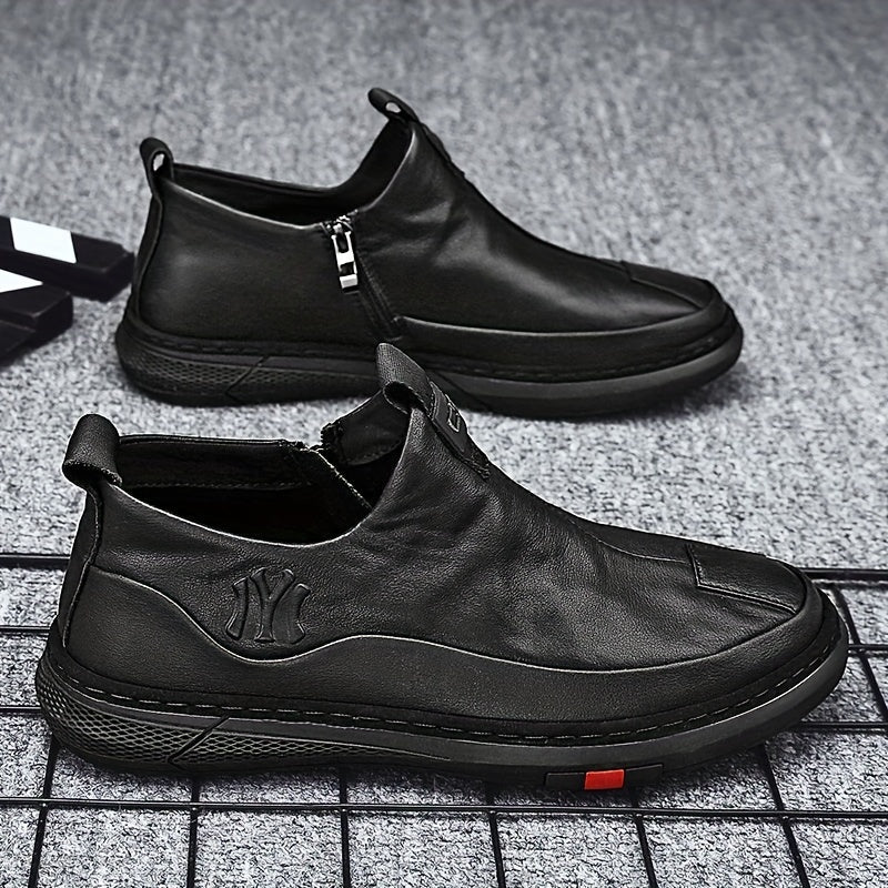 Men's Zipper Loafers Casual Slip-on Shoes