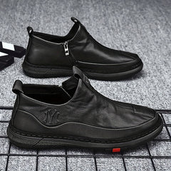 Men's Zipper Loafers Casual Slip-on Shoes