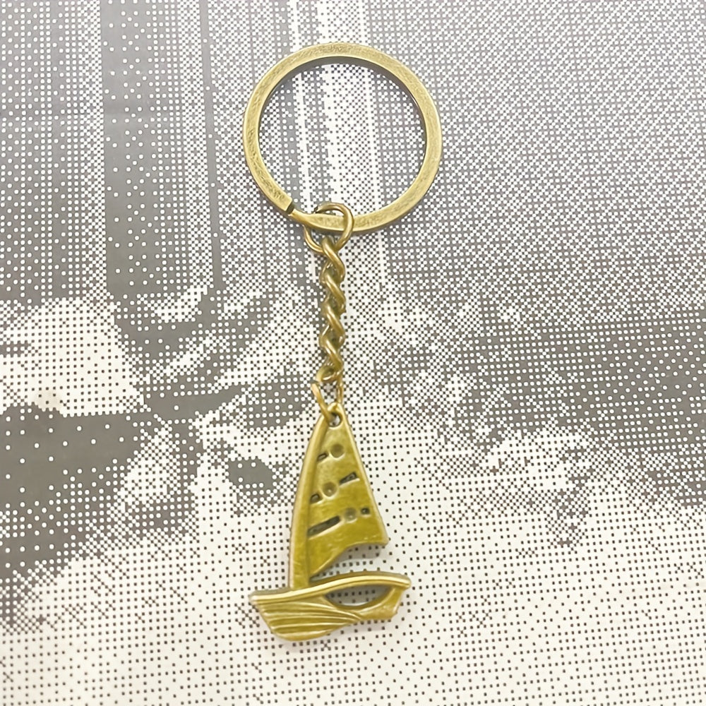 Sailing Boat Keychain Retro Key Ring Purse Bag Backpack Car Ornament Accessory