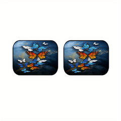 4pcs Colorful Butterflies Car Floor Mats Water Absorbent Non-Slip