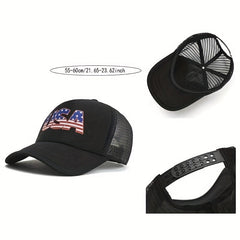 Men's American Flag Mesh Baseball Cap Letter Couple Cap