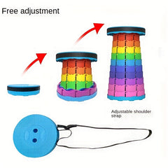 Adjustable Rainbow Camping Stool Ultralight Portable Fishing Chair