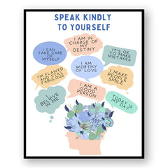 Classroom Affirmations Poster Self-Encouragement Mantras Mental Health