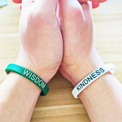 2pcs Silicone Bracelet Inspirational Rubber Wristband Student Jewelry